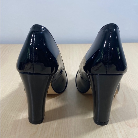 Steve Madden Merri Black Patent Leather Heels with Chain Detail - Picture 3 of 9